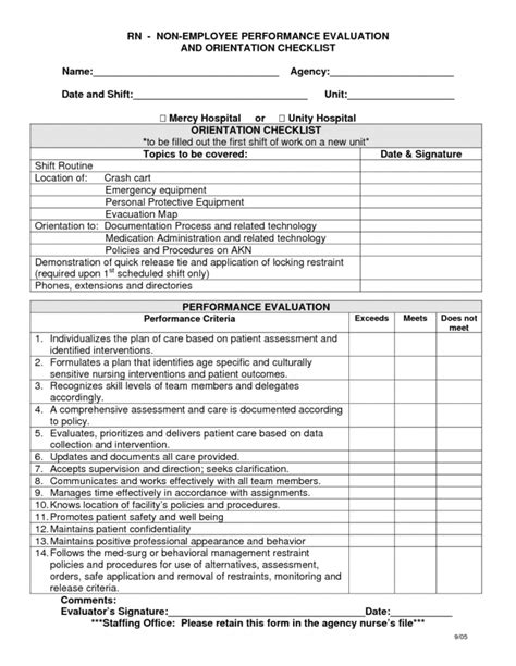 Nursing Competency Checklist Template Filetype Doc
