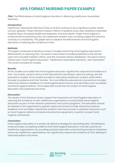 Nursing Paper Process Example