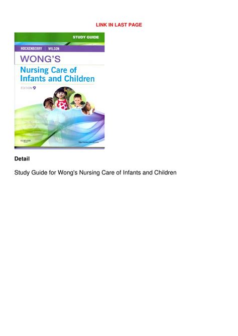Nursing care of infants and children study guide. - Good clinical practice gcp eregs guides for your reference book 2.