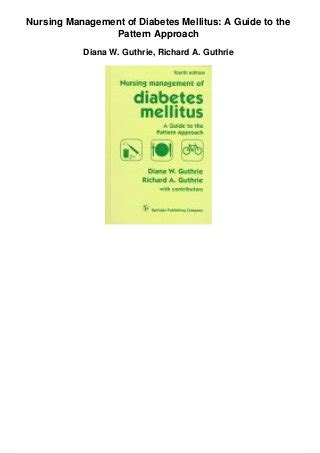 Nursing management of diabetes mellitus a guide to the pattern approach 5th edition. - Italienischen und französischen handzeichnungen im kupferstichkabinett der landesgalerie.