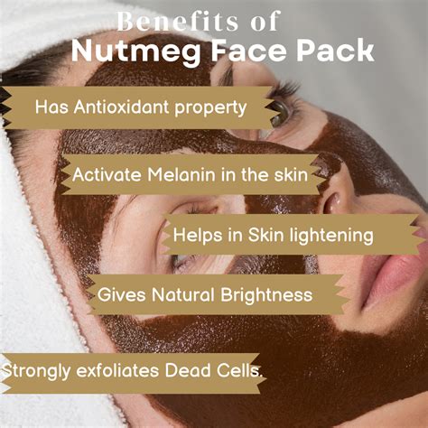 Nutmeg face pack.  This pack helps in reducing acne, fighting bacteria, and improving...