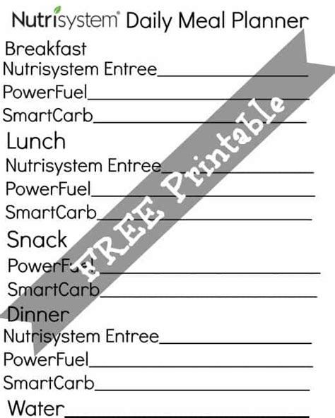 Nutrisystem Week 4 Check in How I keep Track + A Free Printable Real