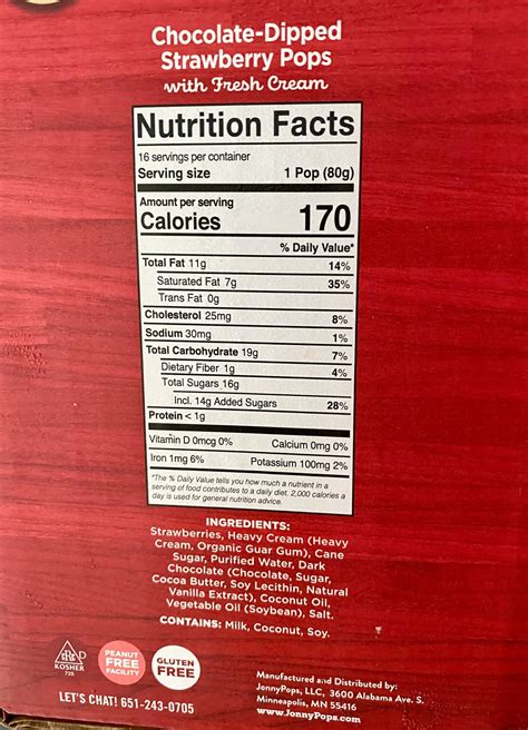 Nutrition Facts JonnyPops©