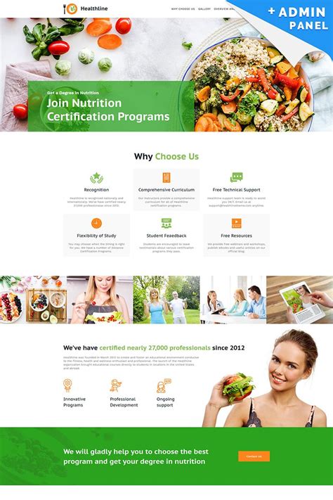 Nutrition Website Templates