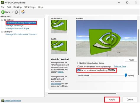 Nvidia advanced rendering center.  Click Advanced to customize the advanced graphics settings f...