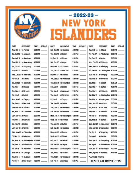 Ny islanders schedule 2022-23. Visit ESPN for New York Islanders live scores, video highlights, and latest news. Find standings and the full 2023-24 season schedule. 