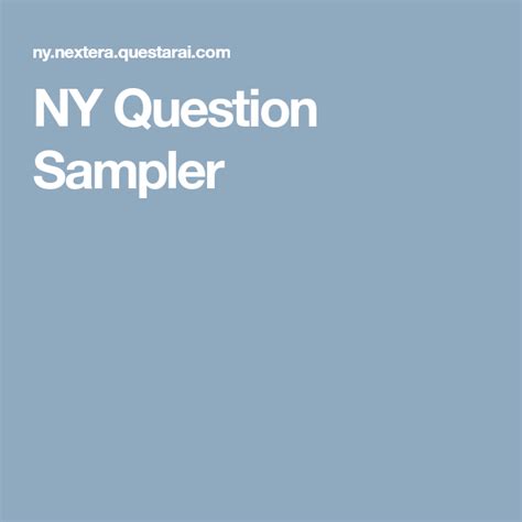 Ny question sampler. Things To Know About Ny question sampler. 