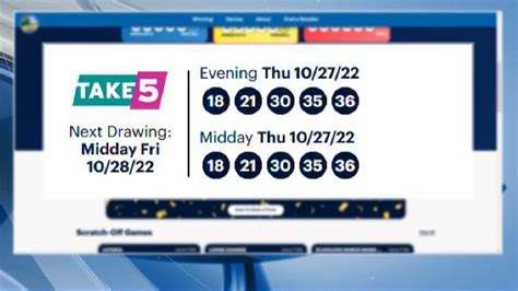 The results for the Midday and Evening Take 5 draws from 04-12-2023 can be found below along with full prize breakdowns, including how many winners there were in each prize tier and the value of the prizes awarded for each category. Please see the results page to view the results from the last week or visit the winning numbers archive to see .... 