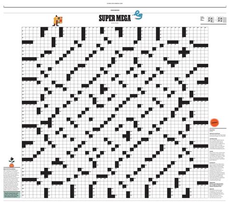 Ny times super mega crossword. The New York Times crosswords editor Will Shortz will discuss his life in puzzles, ... The section will, as it has in past years, contain a super mega crossword, as well as a meta contest with a ... 