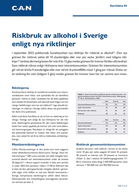 Nya riktlinjer alkohol