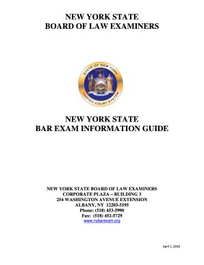 Nybarexam. The Board maintains a business office in Albany, New York with a full-time staff that oversees the bar examination. The bar examination is administered twice per year, on the last consecutive Tuesday and Wednesday each February and July. In 2023, the Board processed 15,804 applications for the bar examination and examined 13,440 applicants. 