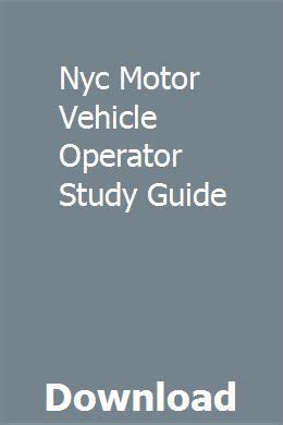 Nyc Dcas Motor Vehicle Operator Study Guide