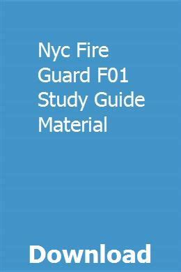 Nyc Fire Guard F01 Study Guide Material