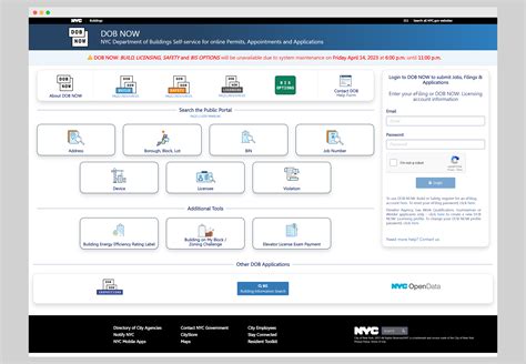 Nyc dob public portal. and DOB NOW: Safetycompliance filings online for work types live in DOB NOW, which is more convenient than having to travel to a DOB office. Increased Access to Information Customers can view real-time information on job filings and compliance filings for work types live in DOB NOW in one place online: the DOB NOW Public Portal. Greater ... 