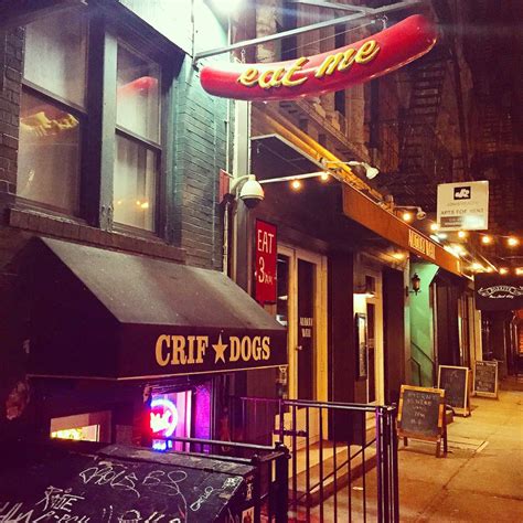 Nyc please don't tell. If all that drinking makes you hungry, grab a bacon-wrapped hot dog from adjoining Crif Dogs. Read The Full Article. 113 Saint Marks Pl (btwn 1st Ave & Avenue A) New York, NY 10009. Get Directions ... 