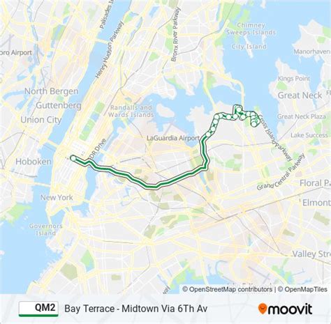 MTA New York City Transit - Express routes QM2 bus Route Schedule and Stops (Updated) The QM2 bus (Bay Terrace Bell Bl Via Mitchell Gdns Via Bayside) has 29 stops departing from 6 Av/W 35 St and ending at 212 St/15 Av.. 
