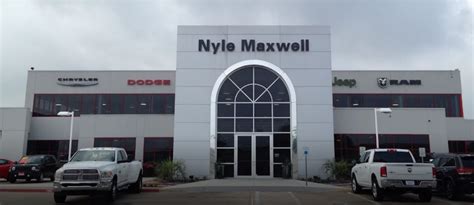 Nyle maxwell chrysle. Get Directions to Nyle Maxwell Chrysler Dodge Jeep Ram Service & Parts: Call service Phone Number 512-219-3634 Call service Phone Number 512-219-3634 New Car Sales: Call sales Phone Number 512-219-3634 Call sales Phone Number 512-219-3634. 13401 N. FM 620 Austin, TX 78717 ... 