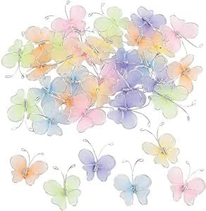 Nylon Butterflies (Bulk Set of 36) Crafts and Scrap Booking Supplies