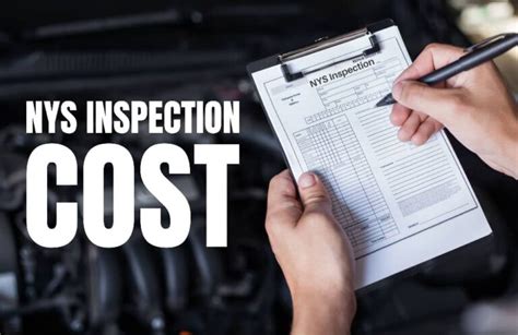 Nys inspection cost. The best resources for information about inspections stations are theNY State DMV Motor Vehicle Inspection Regulations (PDF) (CR-79)Facility Requirements - Inspection Stations (PDF) (VS-143)NOT required parts of a safety inspectionThe items in the following list are not a required part of a safety inspection for light-duty and medium-duty vehicles. While some of the items are illegal equipment ... 