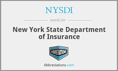 NYSDI Full Form in Hindi (NYSDI का पूरा नाम क्या है) NYSDI का पूर्ण रूप या पूरा नाम New York State Department of Insurance सबसे अधिक इस्तेमाल किया जा रहा है जिसका उपयोग Governmental » State & Local खंड में किया जाता है।. 