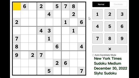 Nyt medium sudoku. Daily Online Sudoku Puzzle. Advertisement. Get your daily online Sudoku puzzle only in The Washington Times. 