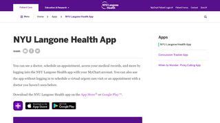 Log in to the app using your MyChart at NYU Langone account to get mobile access to the following: • Test results: View lab test results and standard ranges for each result. • Messages: View, create, and reply to messages from your healthcare team.. 