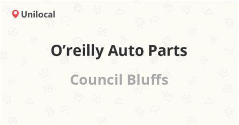 O'Reilly Auto Parts | Council Bluffs IA. O'Reilly Auto Parts, Council Bluffs, Iowa. 28 likes · 191 were here. Automotive Parts Store.. 