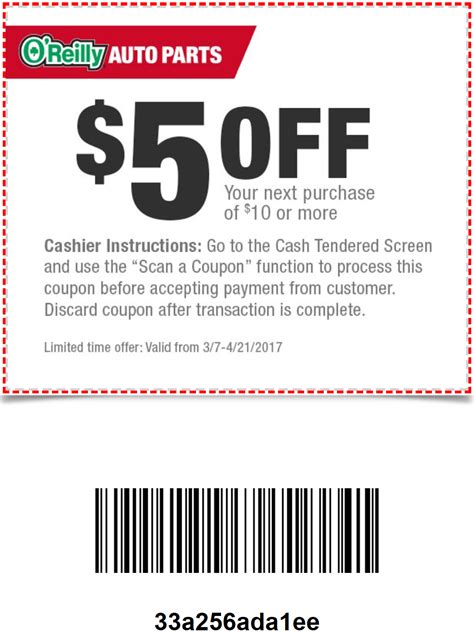 Take $10 Discounts With O'reilly Auto Parts Coupons