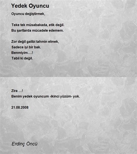O Bilmesin Şiiri Erdinç Öncü . 