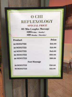 O Chi Reflexology Prices