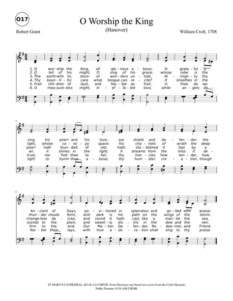 O Worship The King Free Music Sheet - musicsheets.org