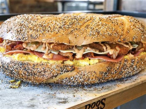 O bagel hoboken. HOBOKEN, New Jersey -- At O'Bagel, in Hoboken, New Jersey, bigger does mean better. Since 1995, the family-owned bagel shop has gained recognition for its over-the-top creations, specifically ... 