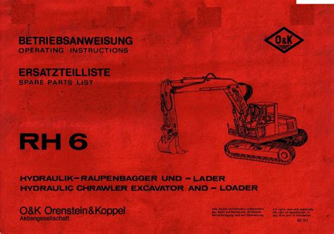 O k orenstein koppel rh 4 hydraulic crawler excavator loader operator maintenance service manual 1. - 94 dodge ram 2500 service manual.