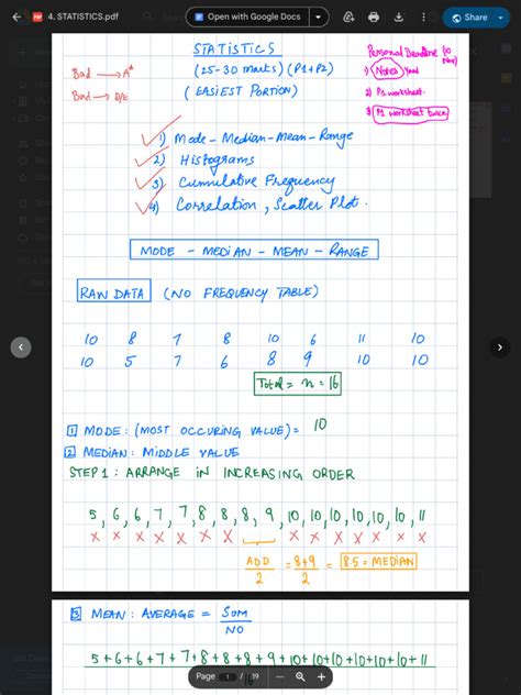 O level statistics notes.  Revision notes on Basic Probability for the Cambri...