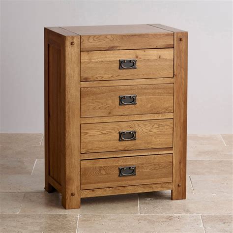 OAK FURNITURE LAND SOLID OAK TALLBOY - CHEST OF …