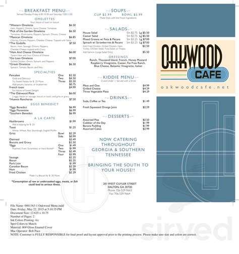 OAKWOOD CAFE, Dalton - Menu, Prices