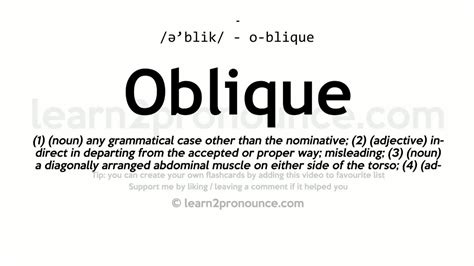 OBLIQUE English meaning - Cambridge Dictionary