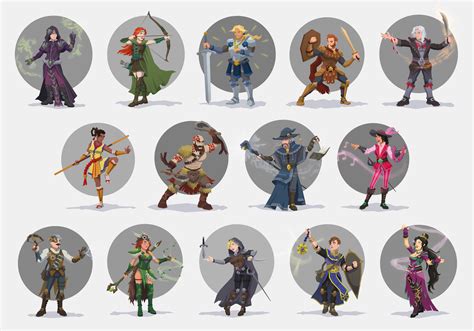 OC ART I drew the classes of DnD 5e in a vectorized and stylized