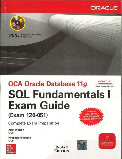 Download Oca Oracle Database 11G Sql Fundamentals I Exam Guide Exam 1Z0051 With Cdrom By Roopesh Ramklass