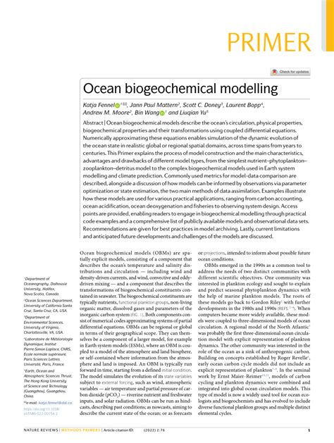 Ocean biogeochemical modelling - Nature - raincitystudios.com