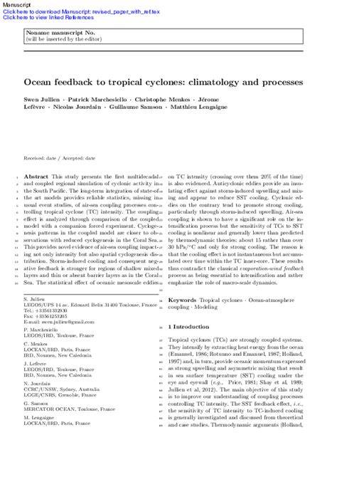 Ocean feedback to tropical cyclones: climatology and processes - raincitystudios.com