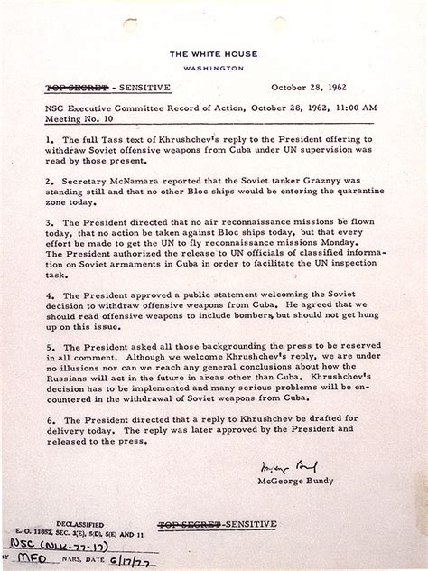 October 28, 1962 - Cuban Missile Crisis - John F. - wintechmobiles.com