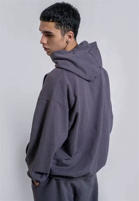 OCWA OVERSIZED HOODIE ASH GREY LOGO MEN - XL