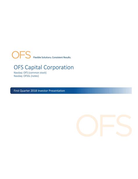 OFS Capital: Q1 Earnings Snapshot