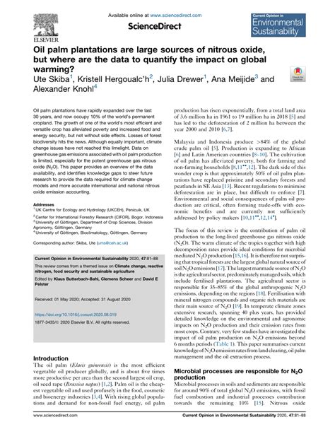 Oil palm plantations are large sources of nitrous oxide, but where are ... - wintechmobiles.com