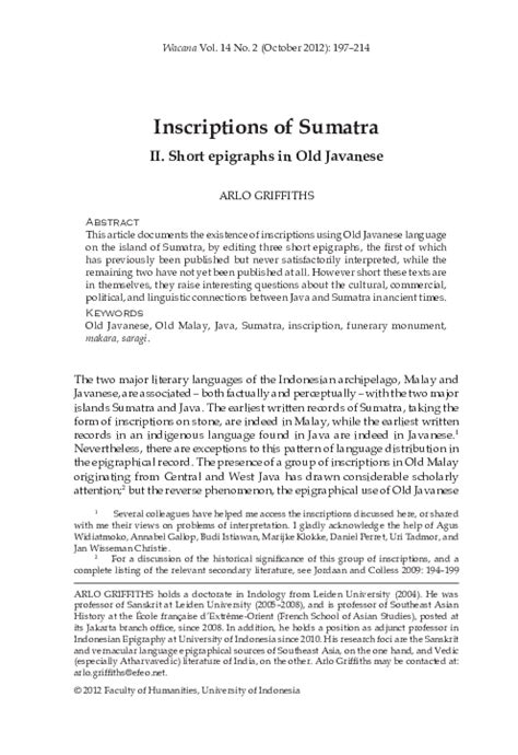 Old Javanese Inscriptions in Sumatra | PDF | Java - wintechmobiles.com