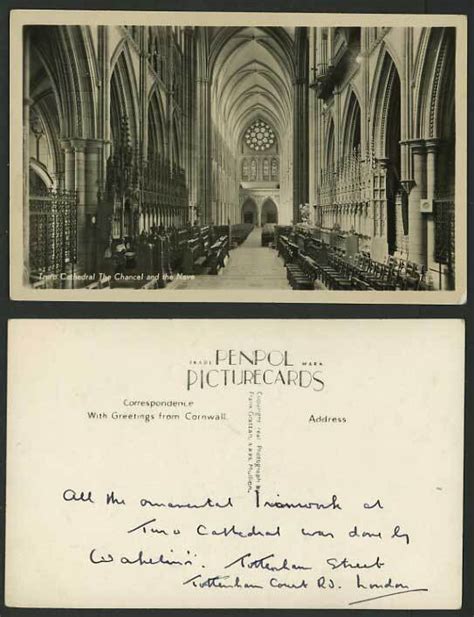 OLD POSTCARD 1907 TRURO CATHEDRAL THE NAVE eBay