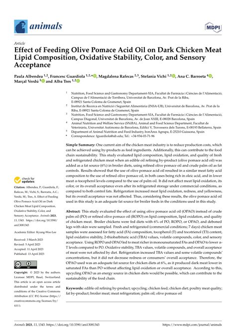 Olive pomace for the feeding of commercial poultry: effects on ... - muktibox.com