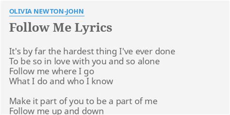 OLIVIA NEWTON-JOHN - FOLLOW ME LYRICS - SongLyrics.com