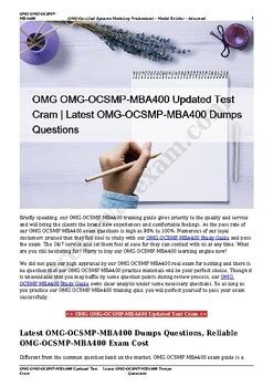 OMG-OCSMP-MBA400 Latest Exam Book